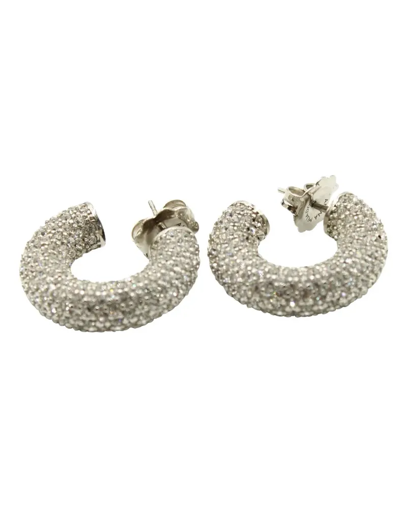 Amina Muaddi Cameron crystal-embellished hoop earrings - Silber Silber