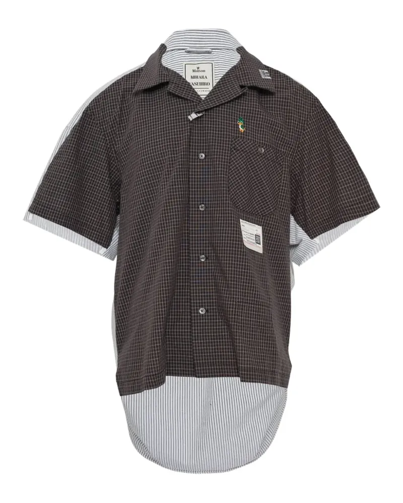 MIHARAYASUHIRO Gestreiftes Hemd mit Karo - Schwarz Schwarz