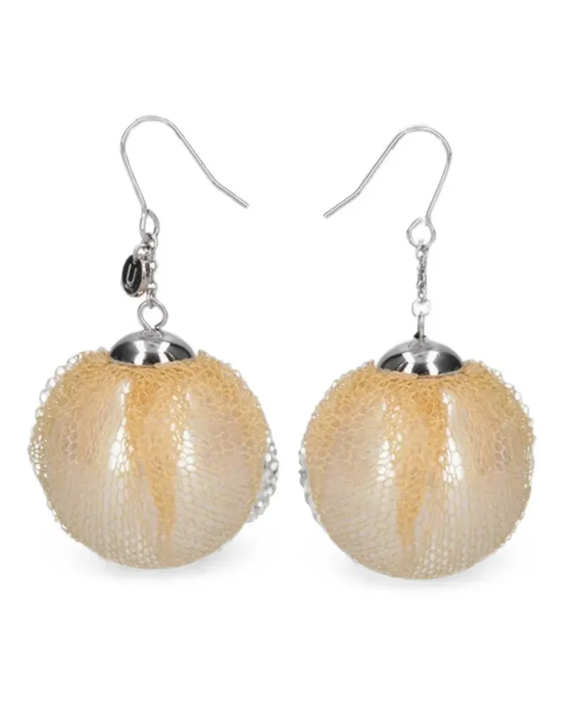 Undercover resin pearl and tulle earrings - Silber Silber
