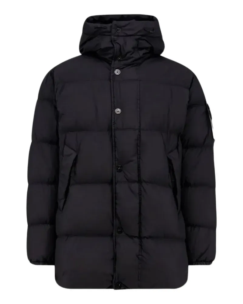 Stone Island quilted hooded coat - Schwarz Schwarz