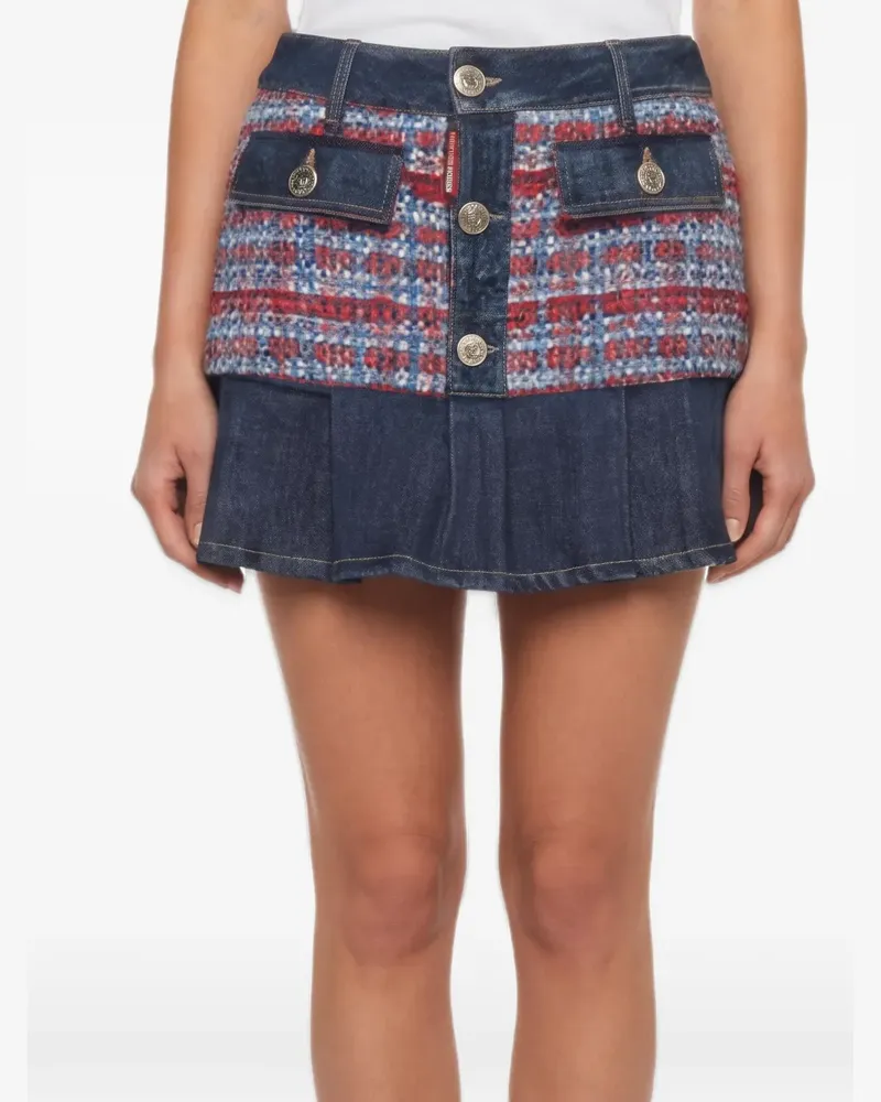 Dsquared2 Tweed-Minirock mit Falten - Blau Blau