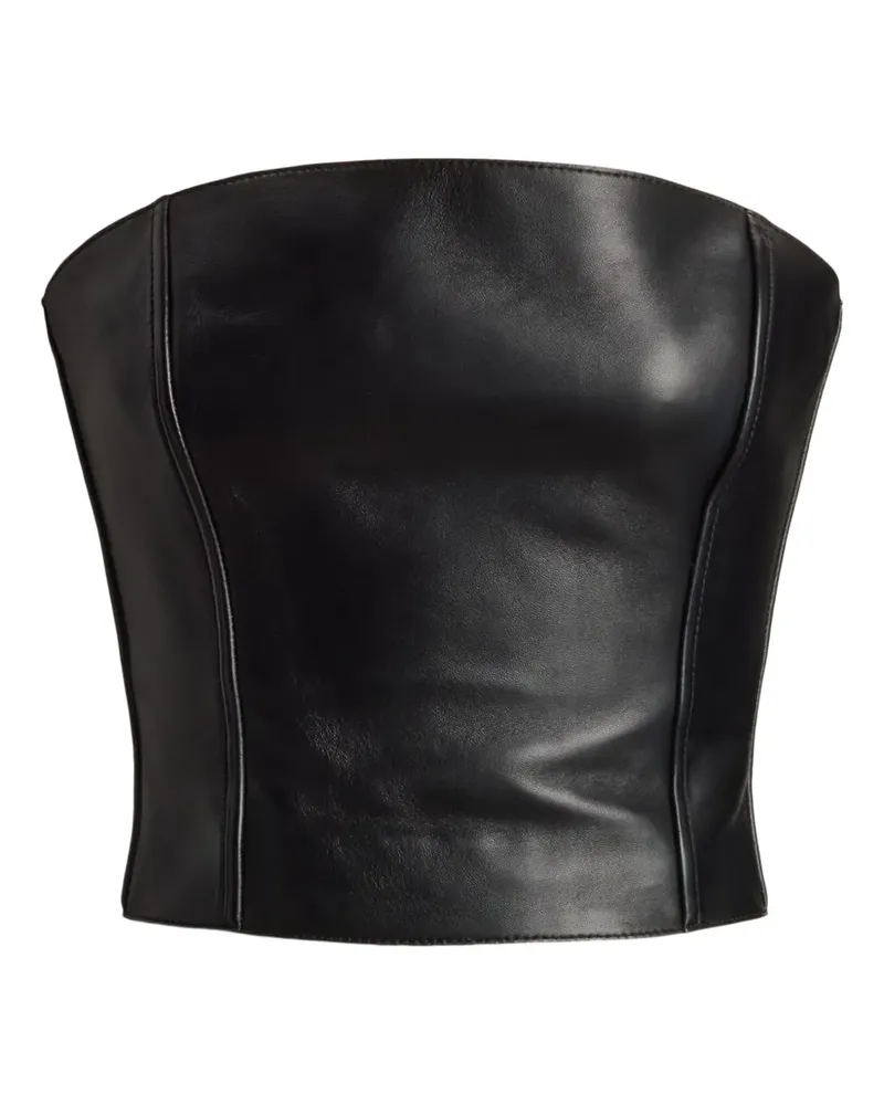 Ralph Lauren strapless leather top - Schwarz Schwarz