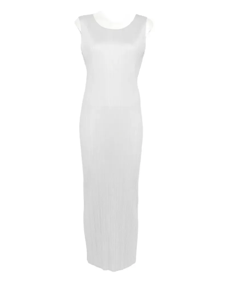Issey Miyake pleated-design midi dress - Grau Grau