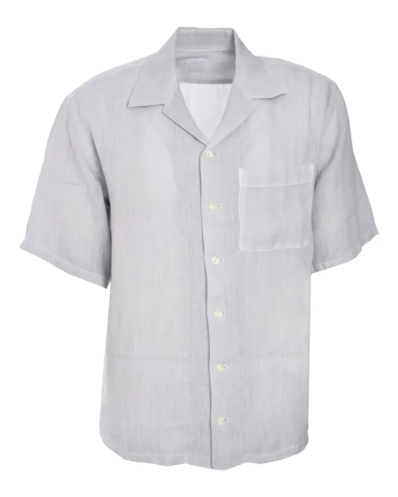 120% Lino Kurzärmeliges Hemd aus Leinen - Grau Grau