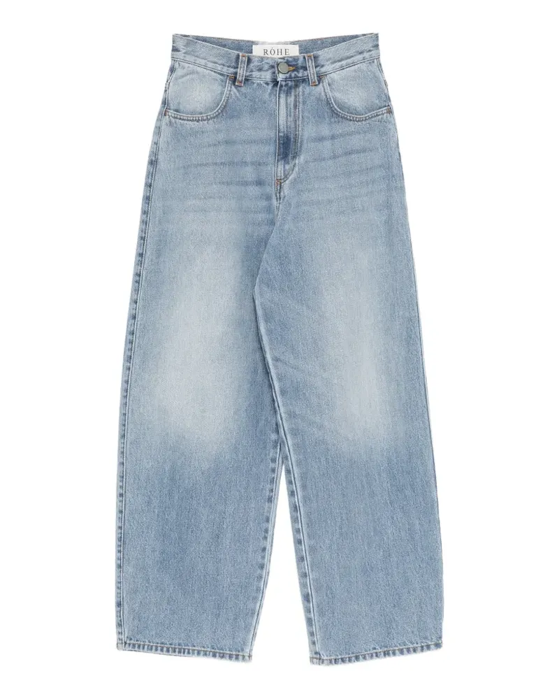 Róhe Ausgeblichene Wide-Leg-Jeans - Blau Blau