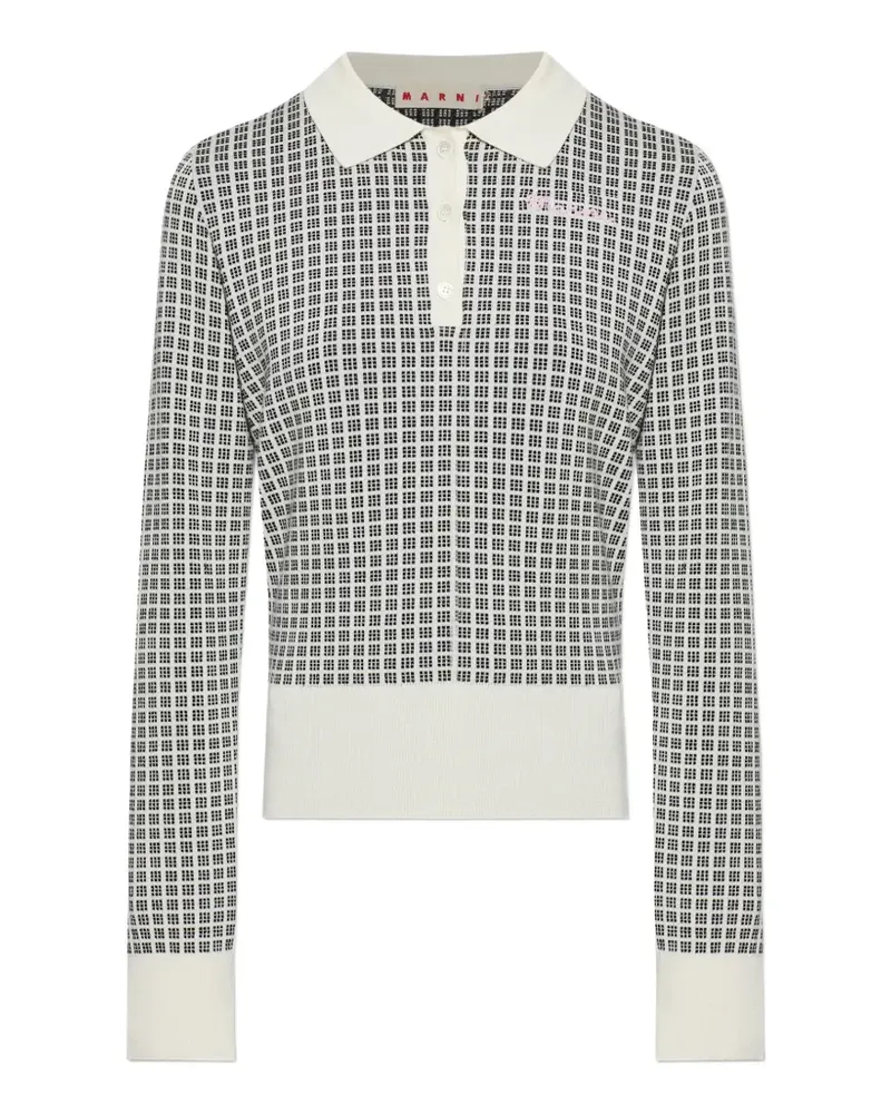 Marni patterned polo top - Nude Nude