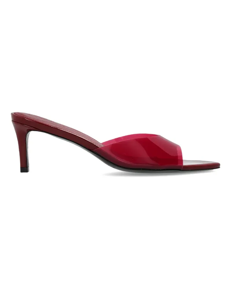 BLACK SUEDE STUDIO Belle Mules mit transparentem Riemen 60mm - Rot Rot