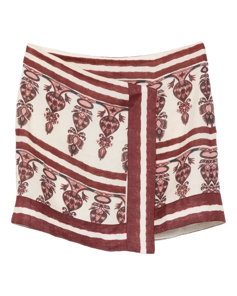 Johanna Ortiz Roots pattern mini skirt - Nude Nude