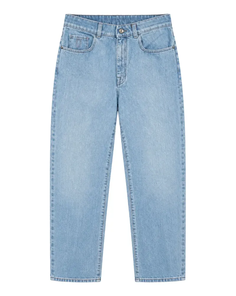 Canali Gerade Jeans mit Logo-Jacquardmuster - Blau Blau