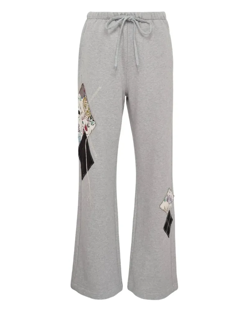 OPEN YY argyle-patched track pants - Grau Grau