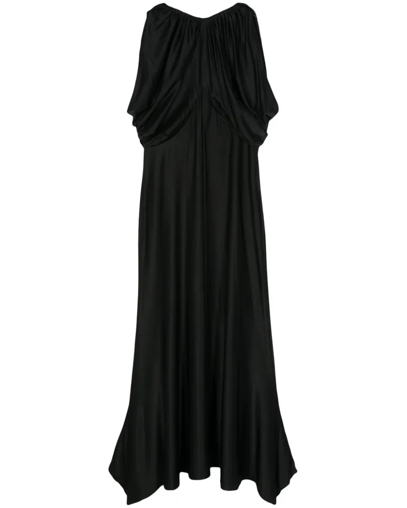 Paco Rabanne Drapiertes Maxikleid - Schwarz Schwarz