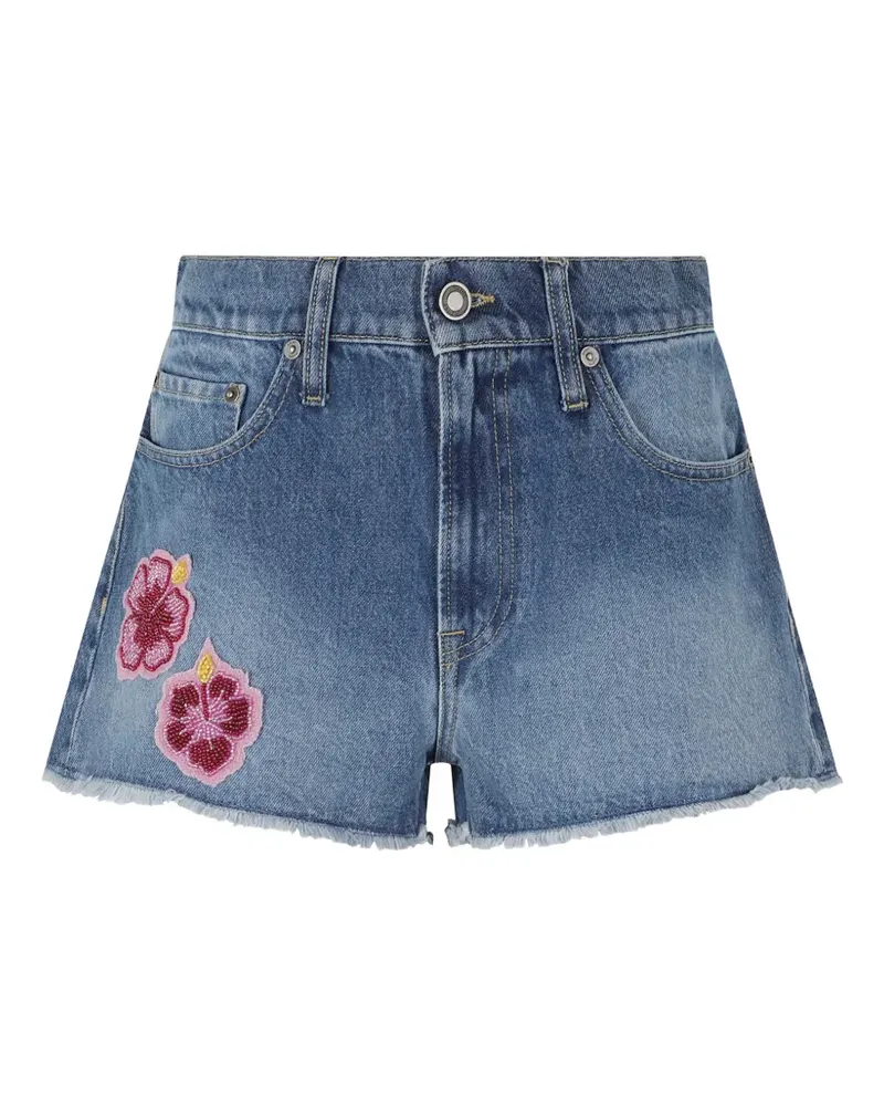 MC2 Saint Barth Musa hibiscus-patch shorts - Blau Blau