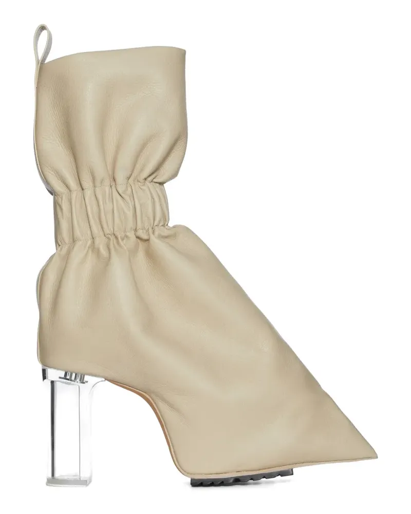 Rick Owens Taquito ruched leather boots - Nude Nude