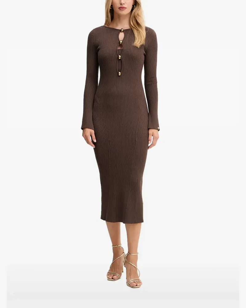 MARCIANO Los Angeles Geknöpftes Midikleid - Braun Braun