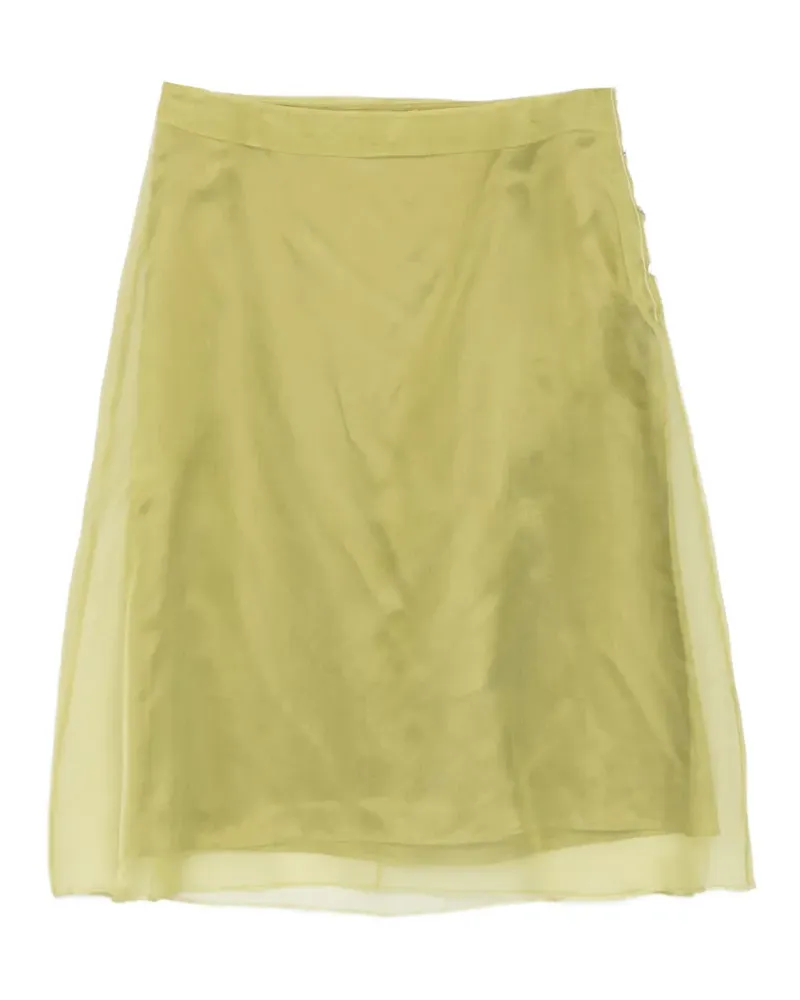 AMI Paris Semi-transparenter Midirock im Layering-Look - Grün Grün