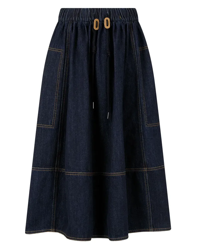 STUDIO TOMBOY drawstring pocket denim midi skirt - Blau Blau