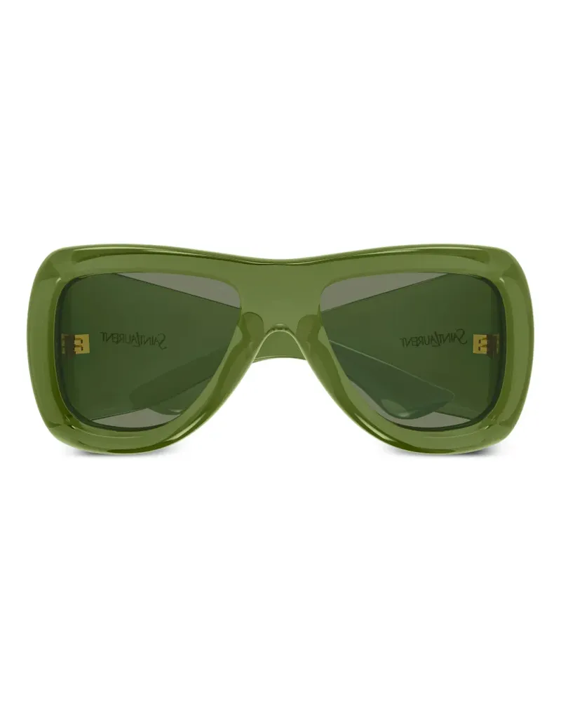 Saint Laurent Howl rectangle-frame sunglasses - Grün Grün