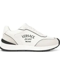 Versace Sneakers mit Logo-Stickerei Weiß