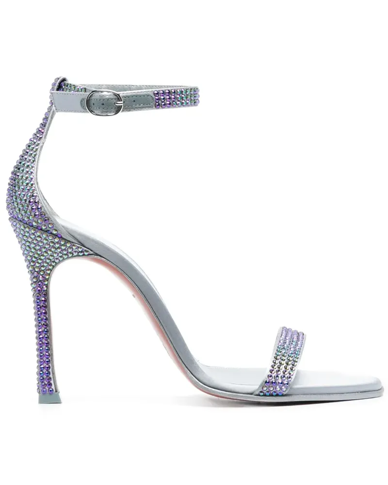 Amina Muaddi Kim Sandalen mit Kristallen 115mm - Grau Grau