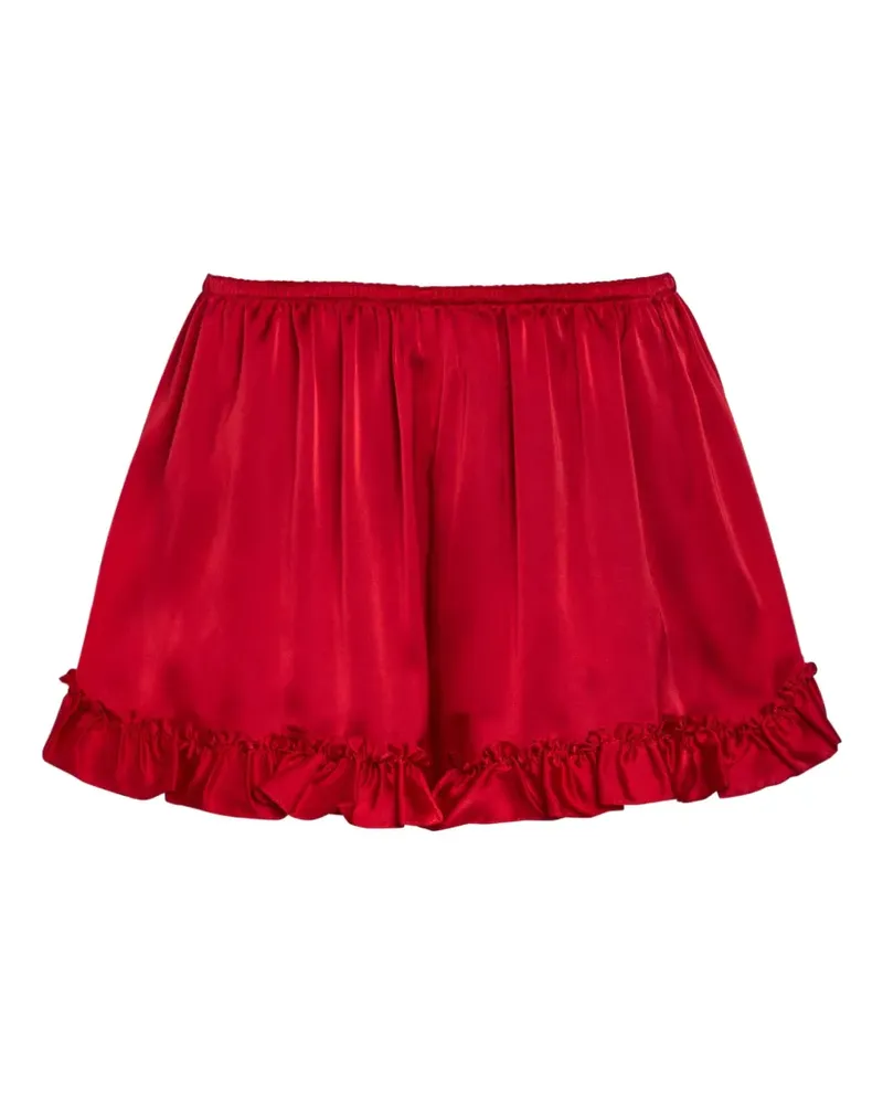 Simone Rocha Geraffte Shorts mit Rüschen - Rot Rot