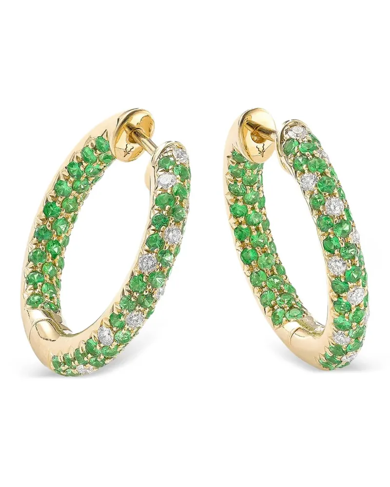 Robinson Pelham Disco Sister Creolen mit Tsavorit und Diamanten - Gold Gold