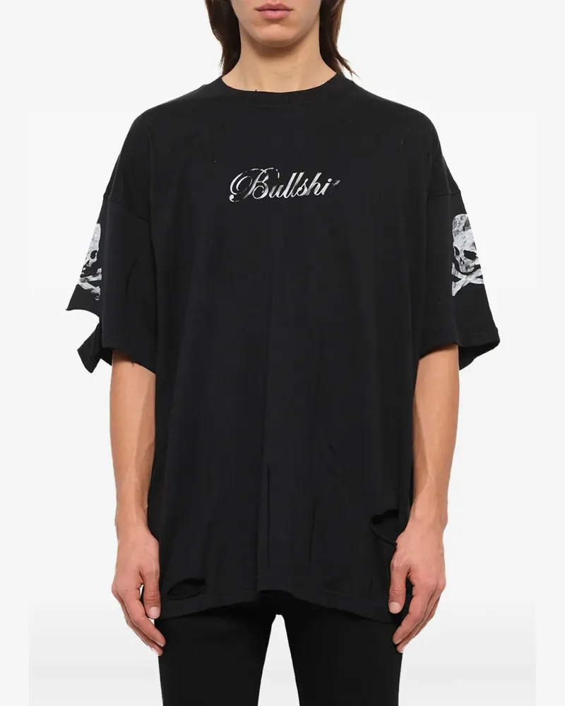 Mastermind Japan Sweatshirt im Distressed-Look - Schwarz Schwarz