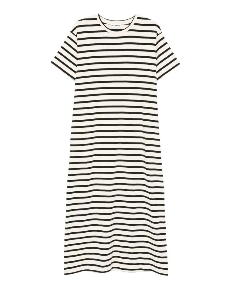 Jil Sander striped short sleeve dress - Nude Nude