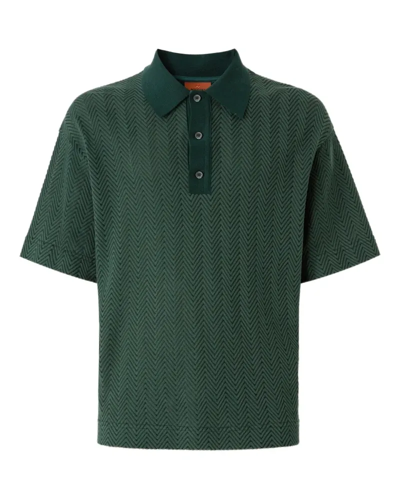 Missoni Poloshirt mit Fischgrätenmuster - Grün Grün