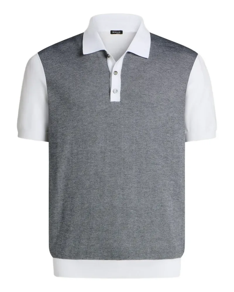Kiton Poloshirt mit Kontrastkragen - Grau Grau