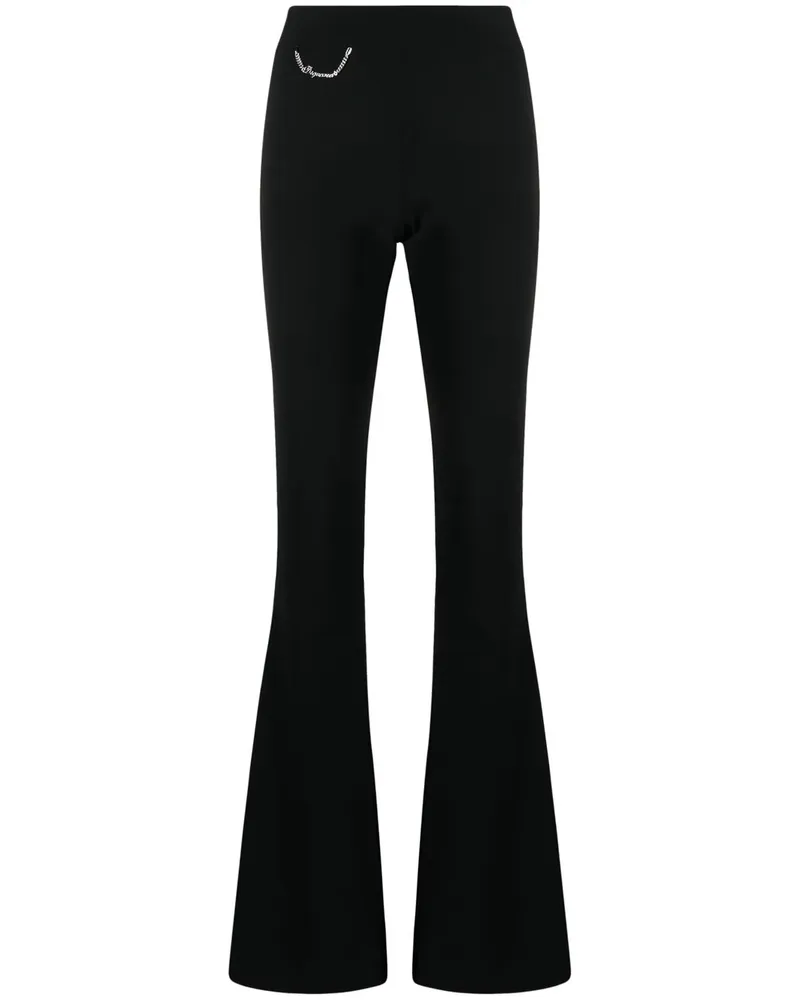 Dsquared2 Ausgestellte Hose mit Logo - Schwarz Schwarz