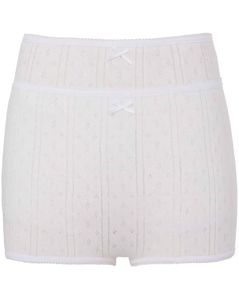 J.W.Anderson Pointelle-Shorts im Layering-Look - Weiß Weiß