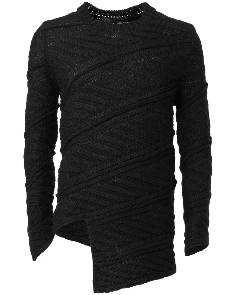 Comme des Garçons Asymmetrischer Wollpullover - Schwarz Schwarz