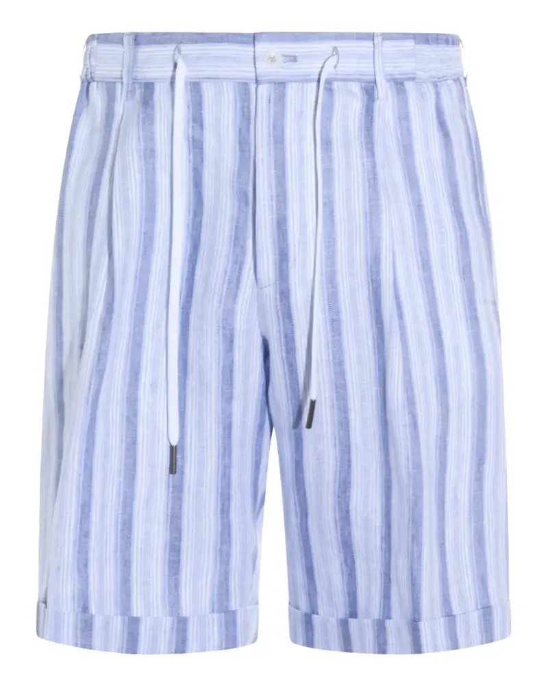 Tagliatore Gestreifte Shorts mit Kordelzug - Blau Blau