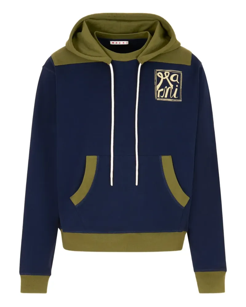 Marni colour-block hoodie - Blau Blau