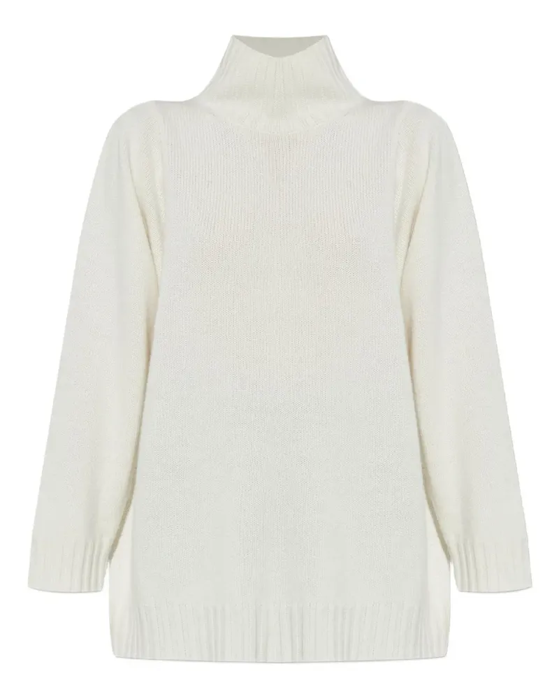 Max Mara Pullover mit Stehkragen - Weiß Weiß