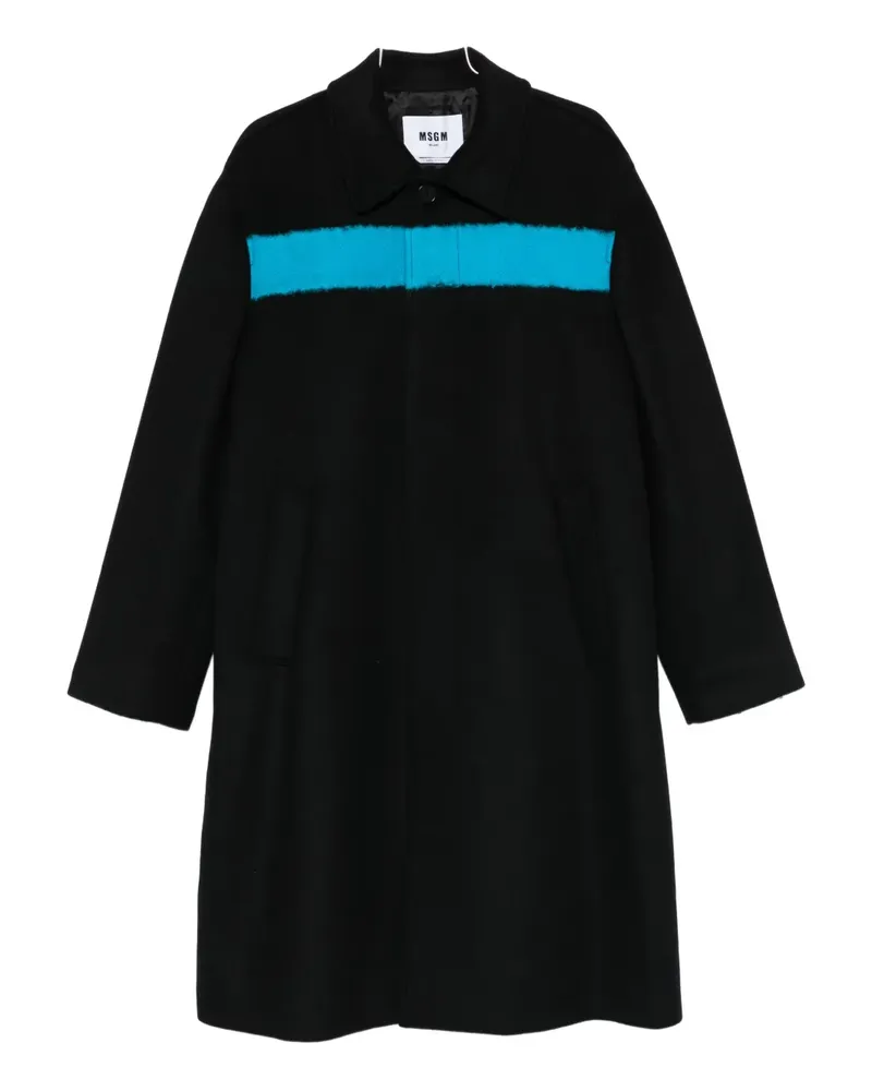 MSGM stripe-detail single-breasted coat - Schwarz Schwarz