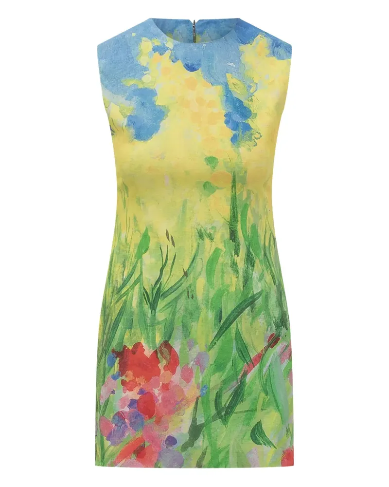 MSGM Kleid mit Blumen-Print - Blau Blau