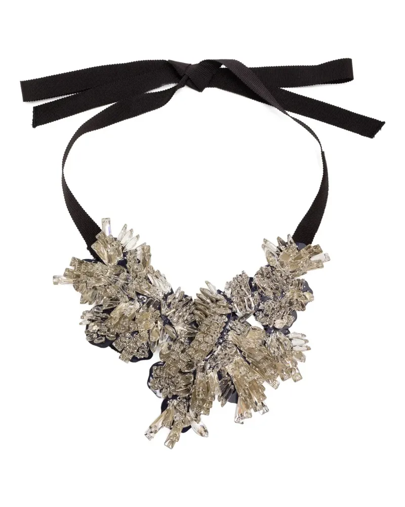 Biyan Halskette mit Kristallen - Schwarz Schwarz