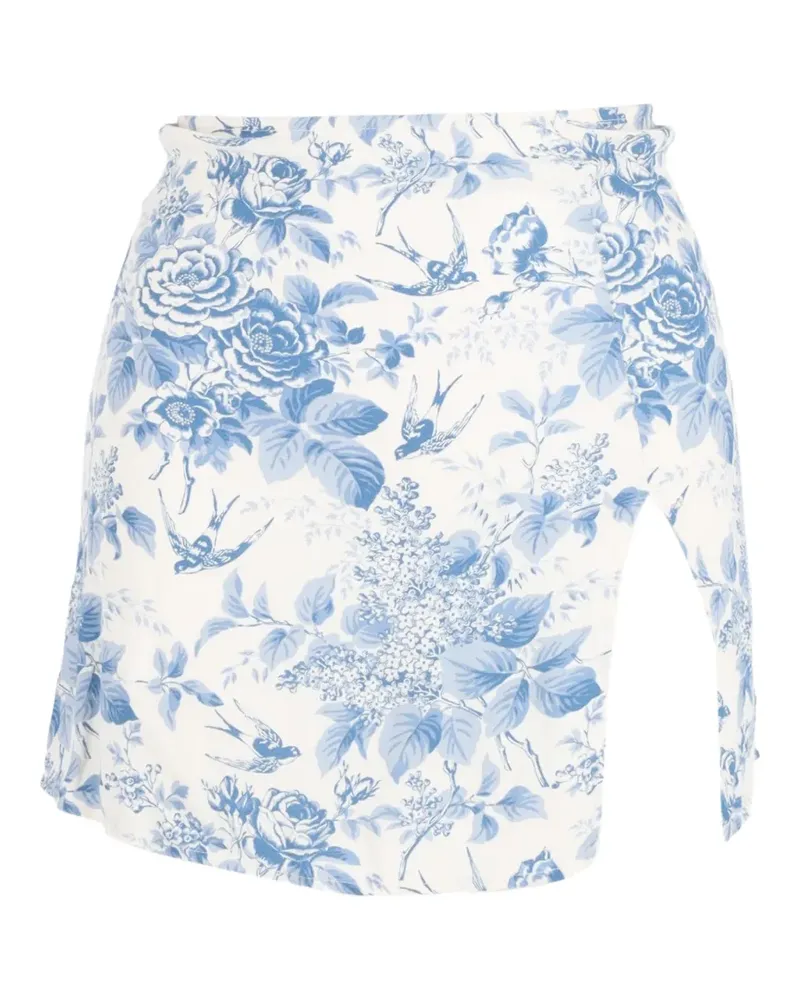 Reformation floral-print slit mini skirt - Weiß Weiß