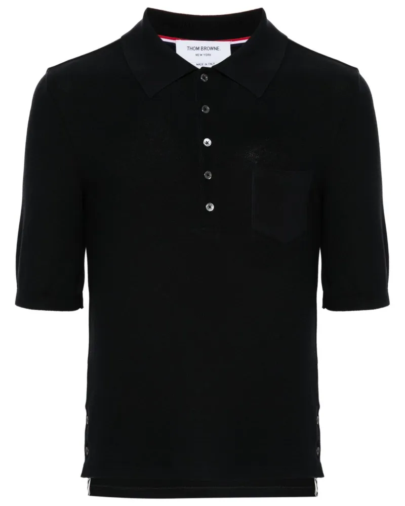 Thom Browne Poloshirt aus Seide - Blau Blau