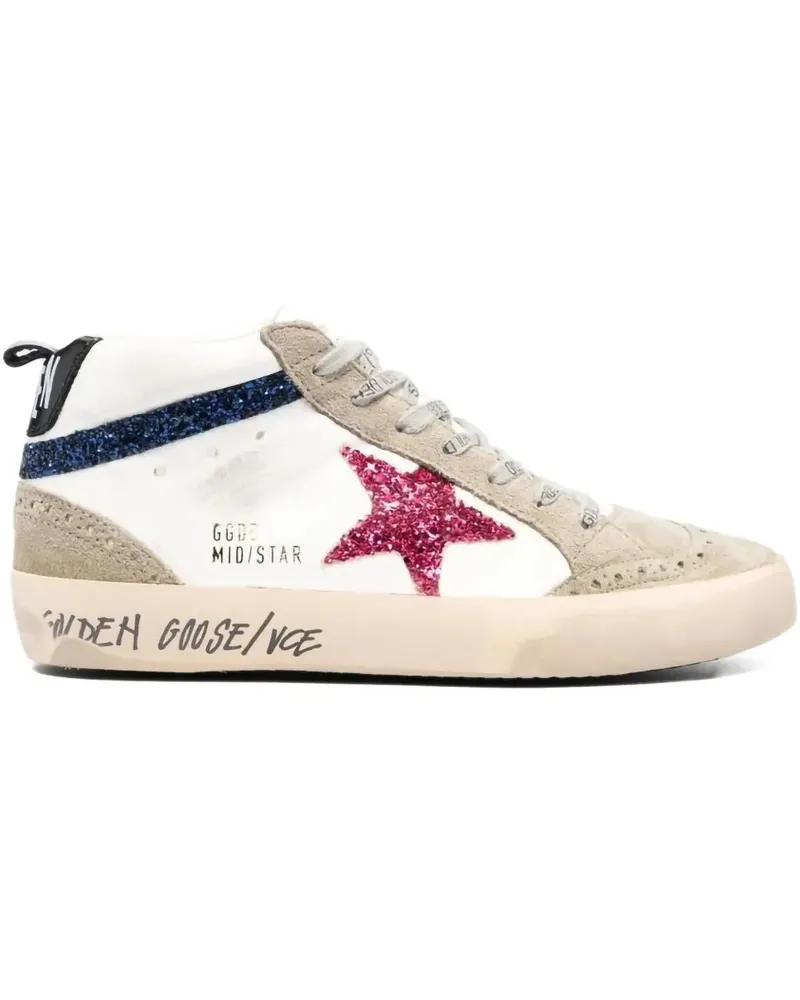 Golden Goose Mid Star "Glitter Star" Sneakers - Nude Nude