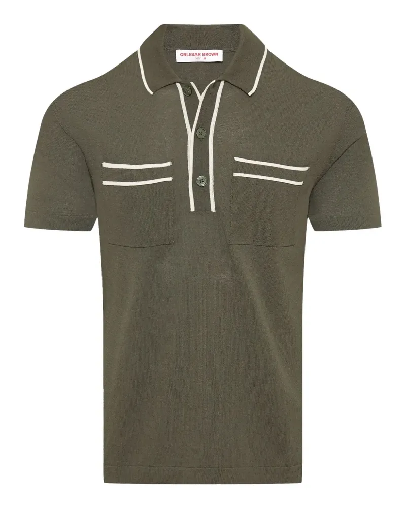 Orlebar Brown Keeling Poloshirt mit gestricktem Einsatz - Grün Grün