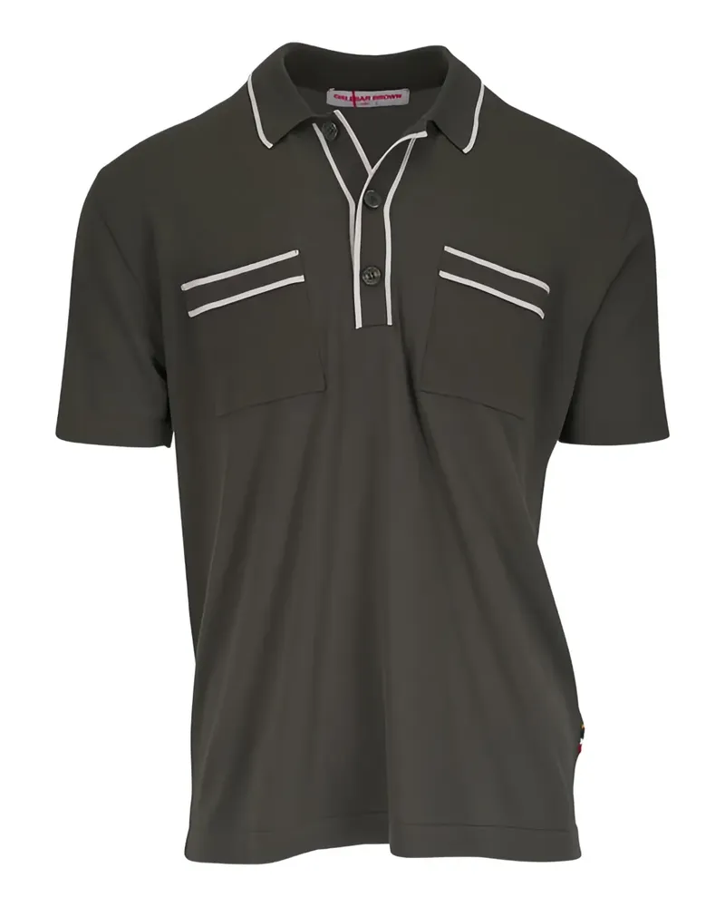 Orlebar Brown Keeling Poloshirt mit gestricktem Einsatz - Grün Grün
