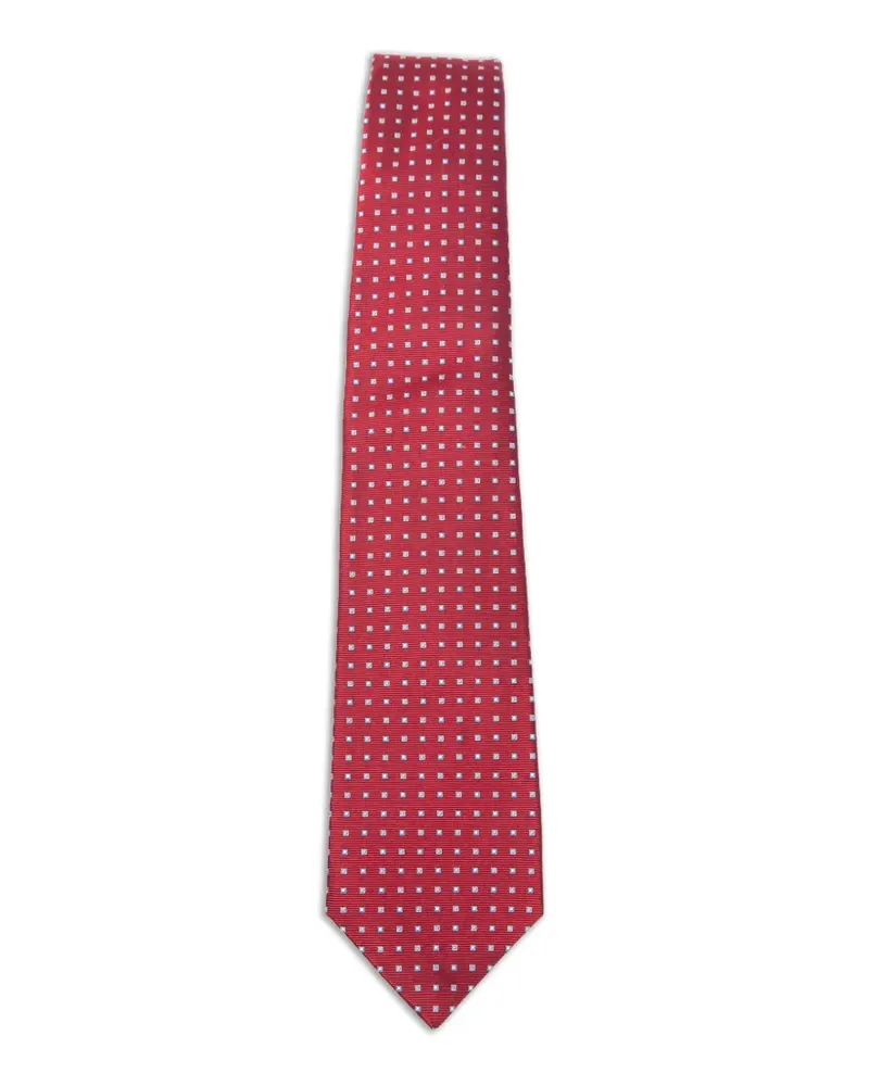 Kiton geometric-print silk tie - Rot Rot