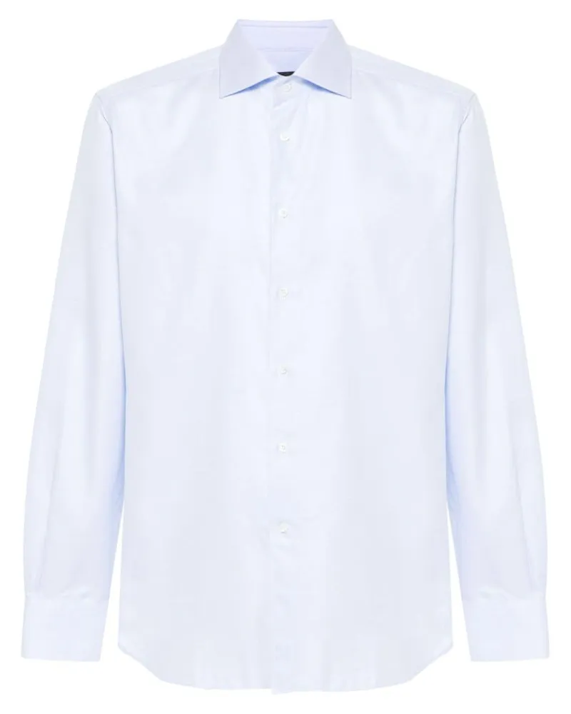 Corneliani Hemd mit Zickzackmuster - Blau Blau