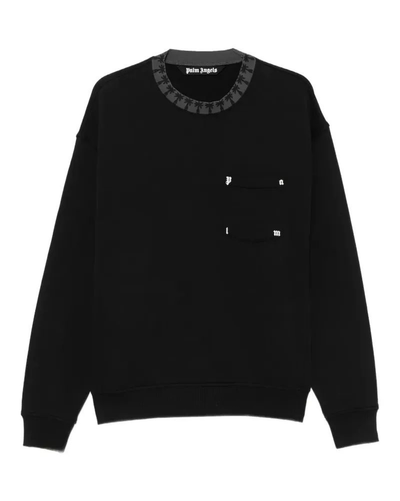 Palm Angels Sweatshirt mit Rundhalsausschnitt und Tasche - Schwarz Schwarz