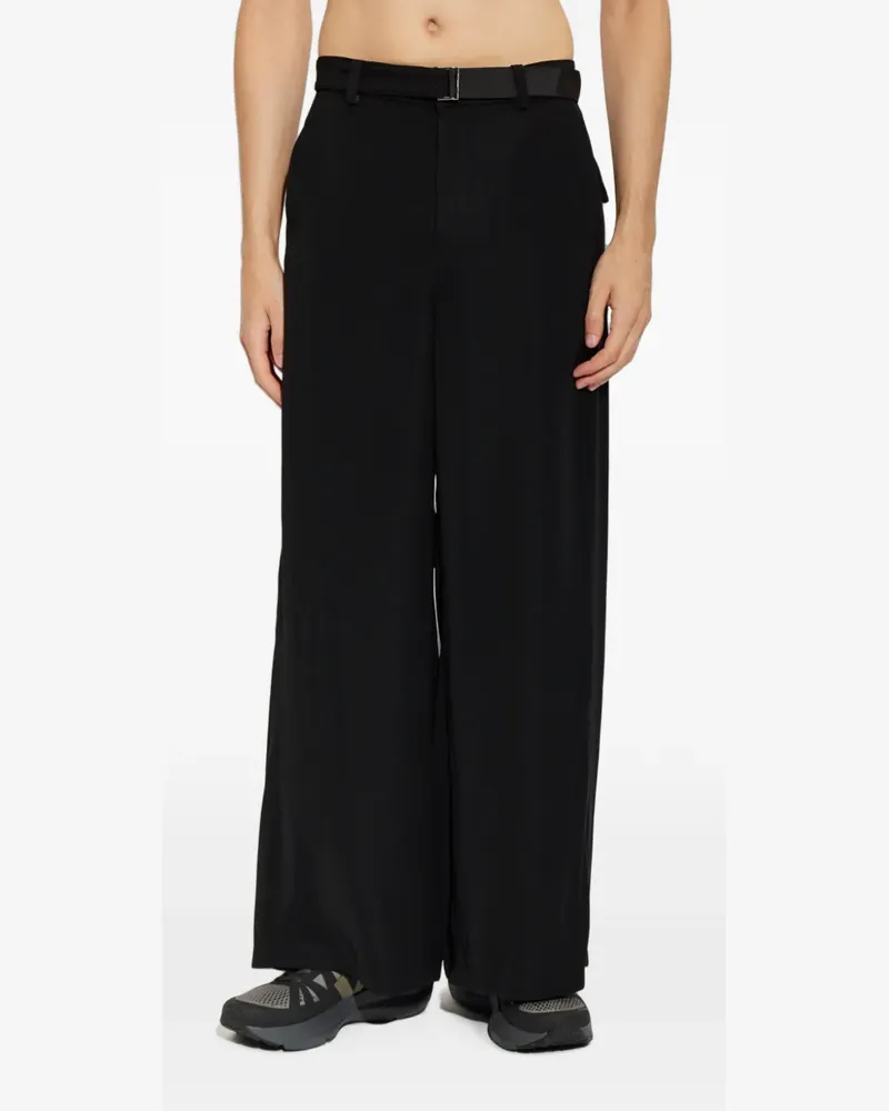Sacai Wide-Leg-Hose mit Gürtel - Schwarz Schwarz