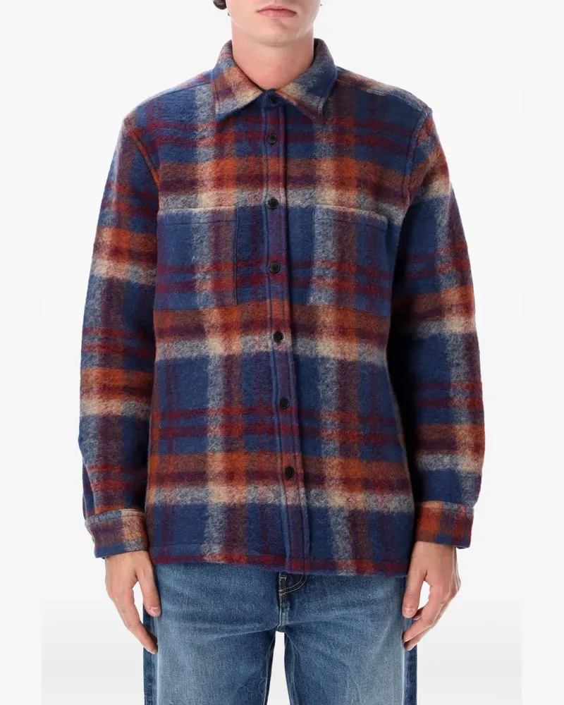 Portuguese Flannel Parker Hemdjacke mit Check-Muster - Blau Blau