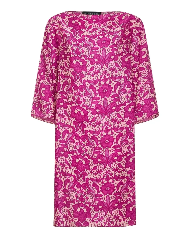 Gianluca Capannolo Seidenkleid mit Blumen-Print - Rosa Rosa