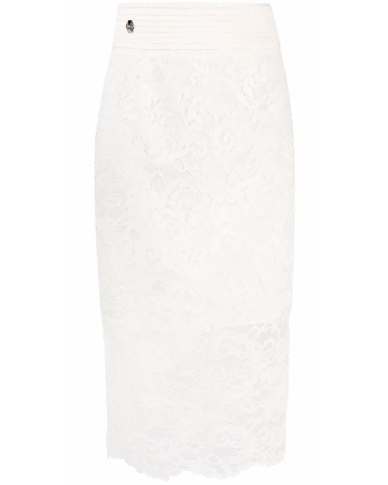 Philipp Plein Midirock aus Spitze - Nude Nude